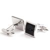 1 Pair Man's Shirt Studs Black Paint Squared Cufflinks for Business Wedding Party
