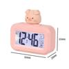 1pc Digital Clock Temperature Display Large Screen Electronic Date And Day Alarm Piggy Shape Desktop Clock