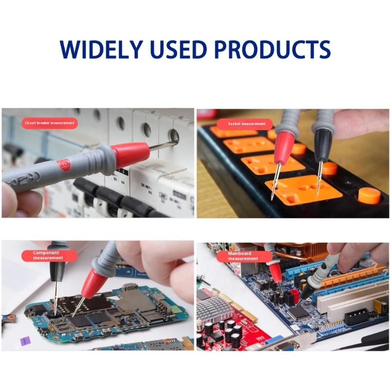 Heavy Duty Test Probes with Comfortable Rubber Coating Heat Resistant Design Test Leads for Multimeters & Clamps Meter
