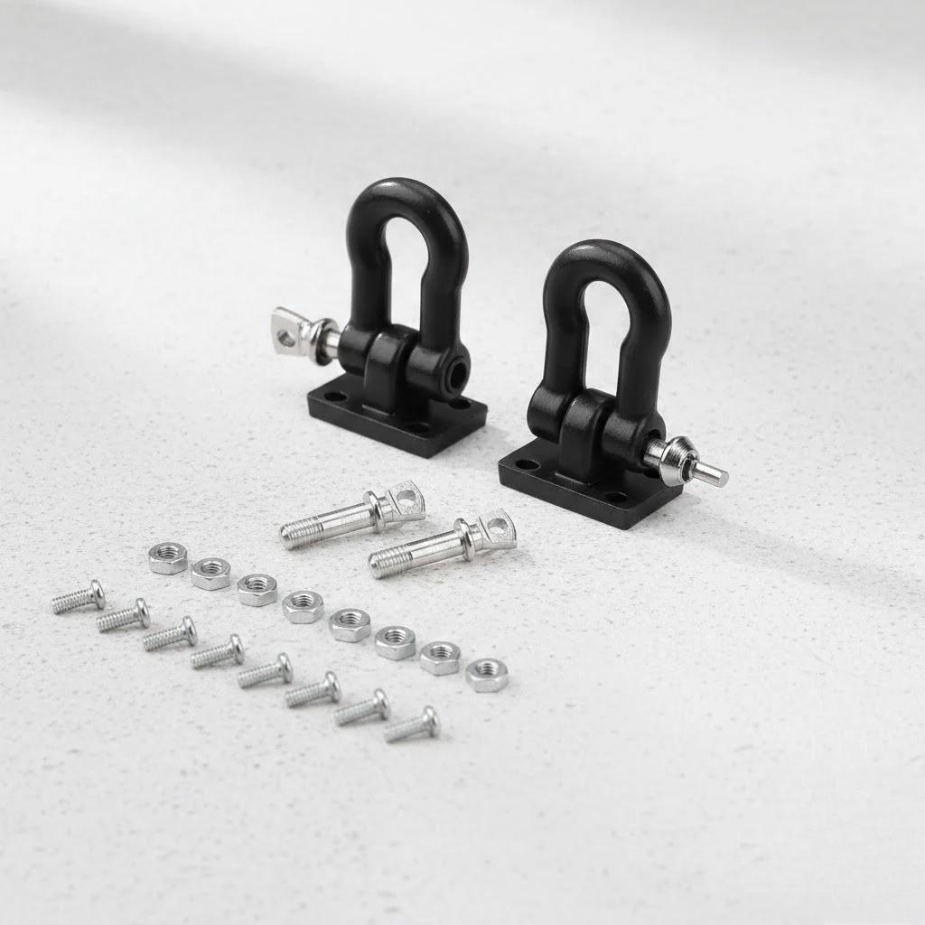 

Car Metal Accessories Red Rescue Button Climbing Hook with Belt Screws Pair for Off Road Vehicles Towing Equipment чорний