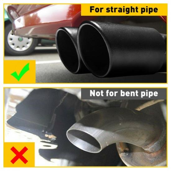 Black Steel Car Stainless Exhaust Dual Pipe Tip Muffler Burnt Tail Titanium Rear
