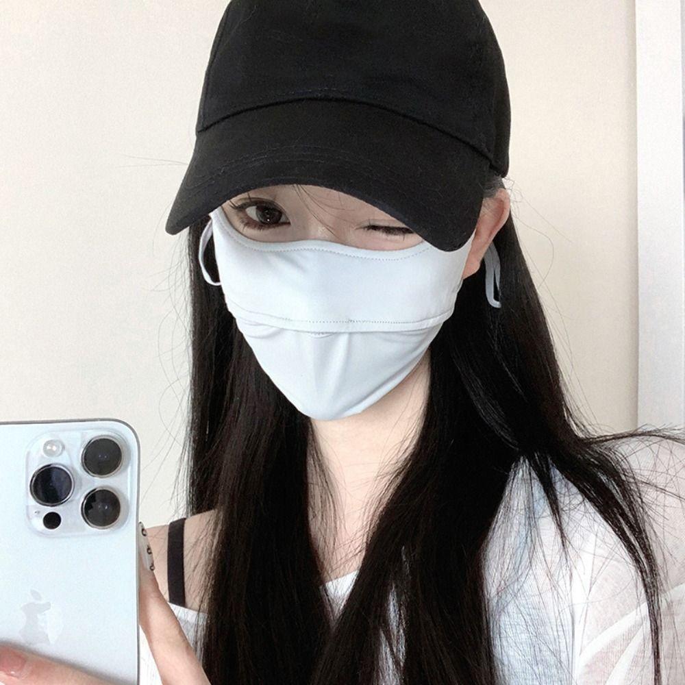 Anti-uv UPF50+ Ice Silk Sunscreen Mask Face Veil Summer Outdoor Riding Hiking Face Mask Breathable Unisex Face Cover Scarf