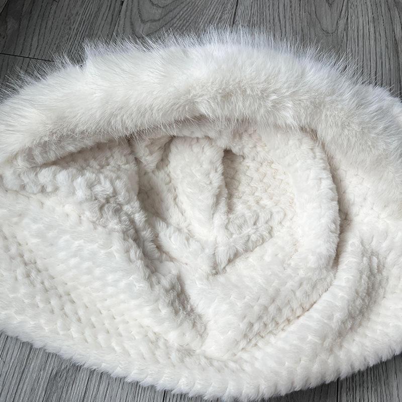 Cute Little Bear Fluffy Hat for Women In Winter Scarf Integrated Warm Ear Protection Hat Thickened Scarf Cold Protection Lei Feng Hat