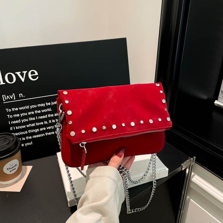 Rivet chain bag women's shoulder messenger bag