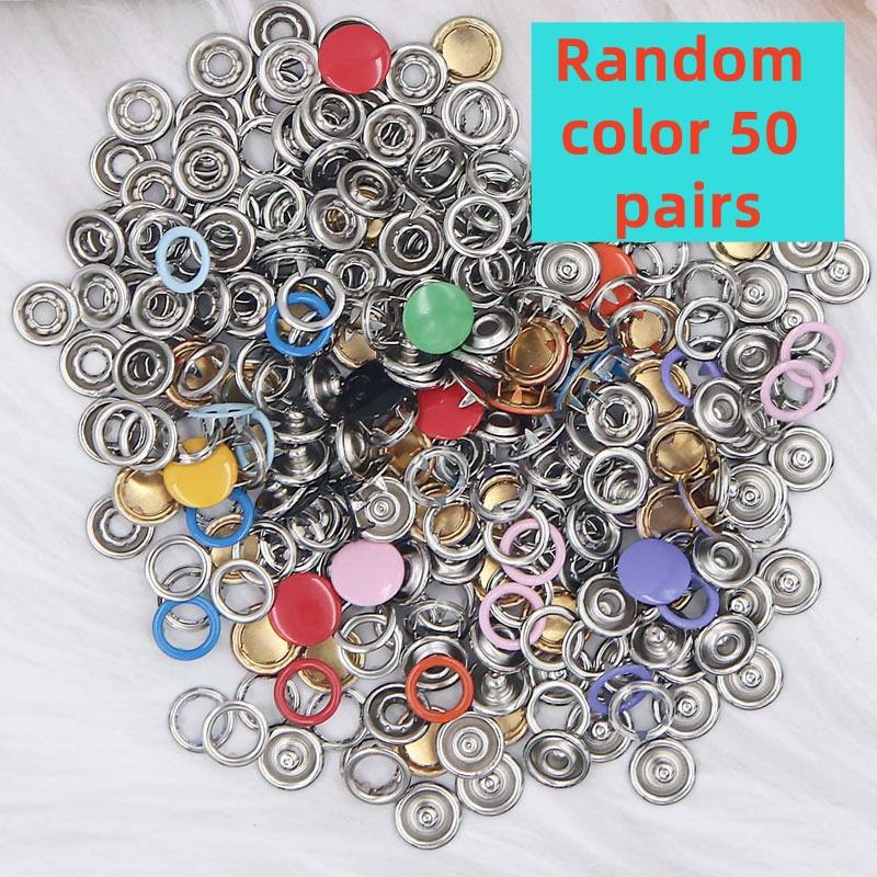 

31---50/100 Metal Button Hollow Cable Fastening Accessories with Pliers Tool Set Clothes Sewing Bags Shoes Shoes