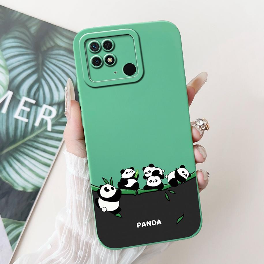 For Xiaomi Redmi 10C Case Cute Panda Rabbit Cartoon Matte Back Cover For Xiaomi Redmi 10 Power Shockproof Bumper Redmi10C Fundas