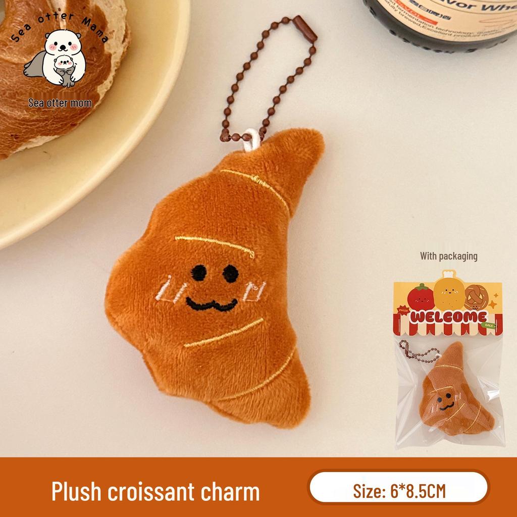 Creative Plush Bread Doll Keychain: Versatile Girlish Ornament for Backpack