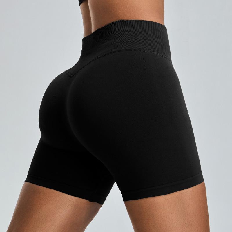 New Seamless Yoga Shorts For Women, High Waisted Peach Hip Lifting Fitness Pants, Outdoor Quick Drying Running Sports Shorts