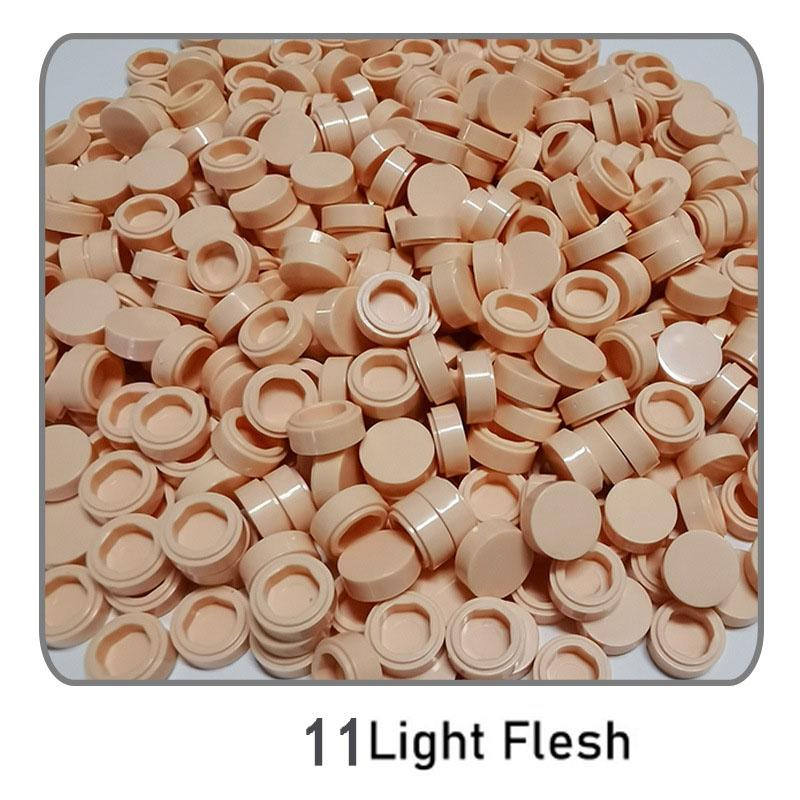 1000 Stück Stadt Bausteine Flache Fliese 1x1 Runde Steine DIY Erleuchten Bausteine Teile 98138 Bausteine für Jungen Mädchen Geschenke Kinder