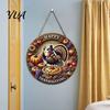 Wooden Pumpkin Door Hanger Harvest Festival Welcome Sign for Front Door, Rustic Hanging Art Entryway with Hemp Rope, Autumn Plaque Fall Porch