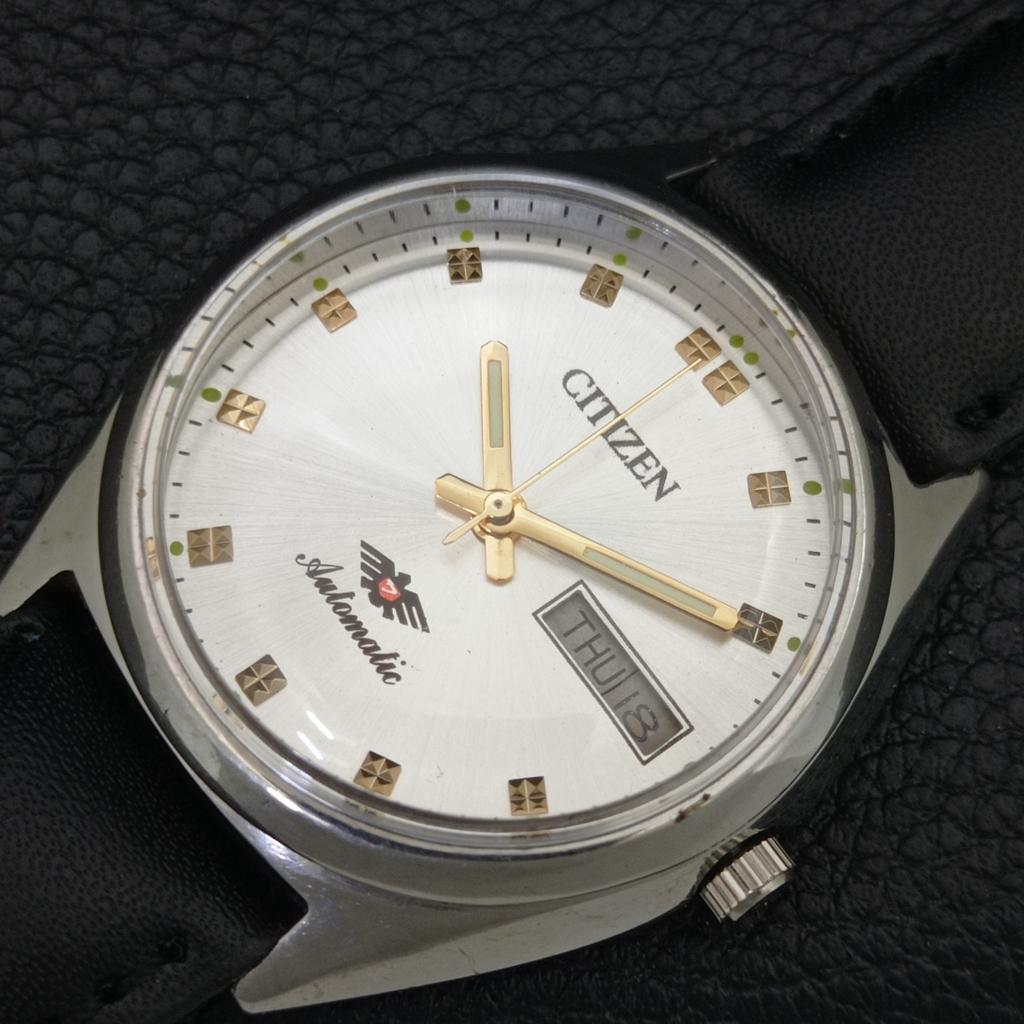 AUTOMATIC VINTAGE CITIZEN 8200 JAPAN MENS SILVER COLOR DIAL WATCH a706837-1