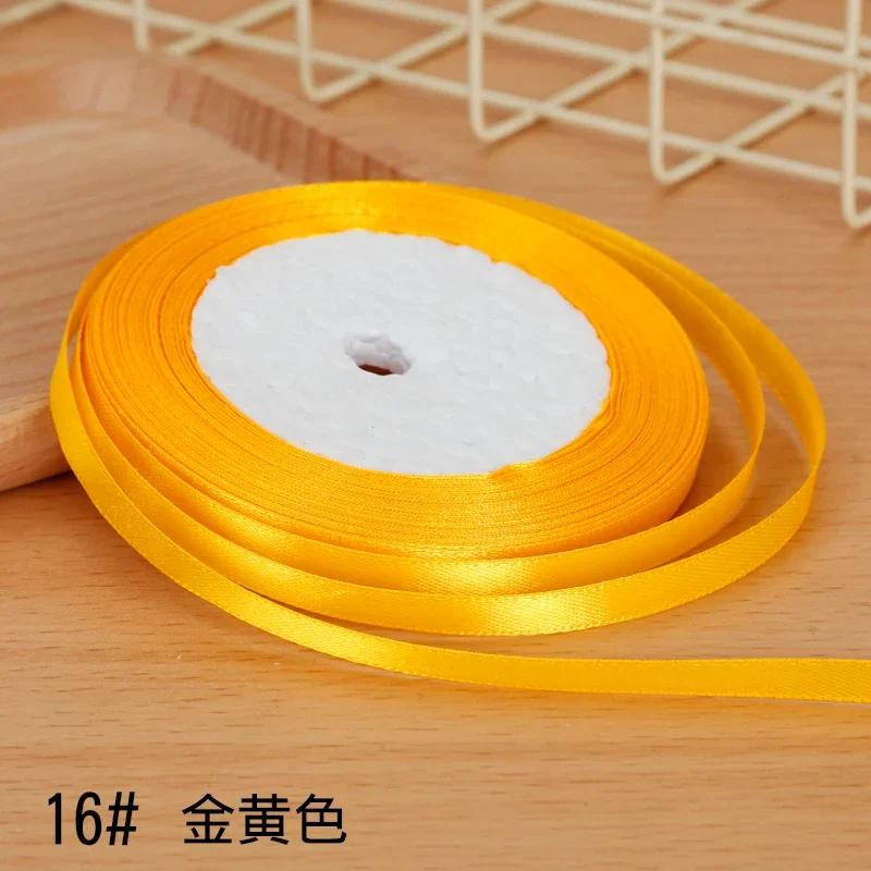6mm Satin Ribbon DIY Artificial Silk Material Christmas Halloween Wedding Birthday Party DecorationHandmade Bows Gift Wrapping