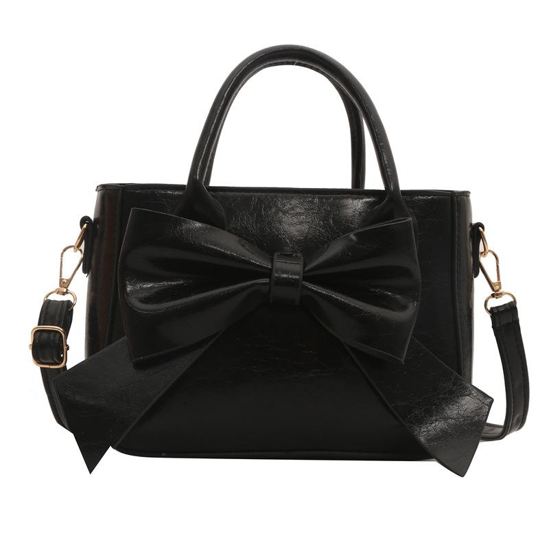 

Модная сумка-мессенджер в иностранном стиле с бантом, повседневная сумка 2024 года, новая мода на плечо чёрный