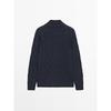 Masimodutti Wool Braided Knit Polo Sweater