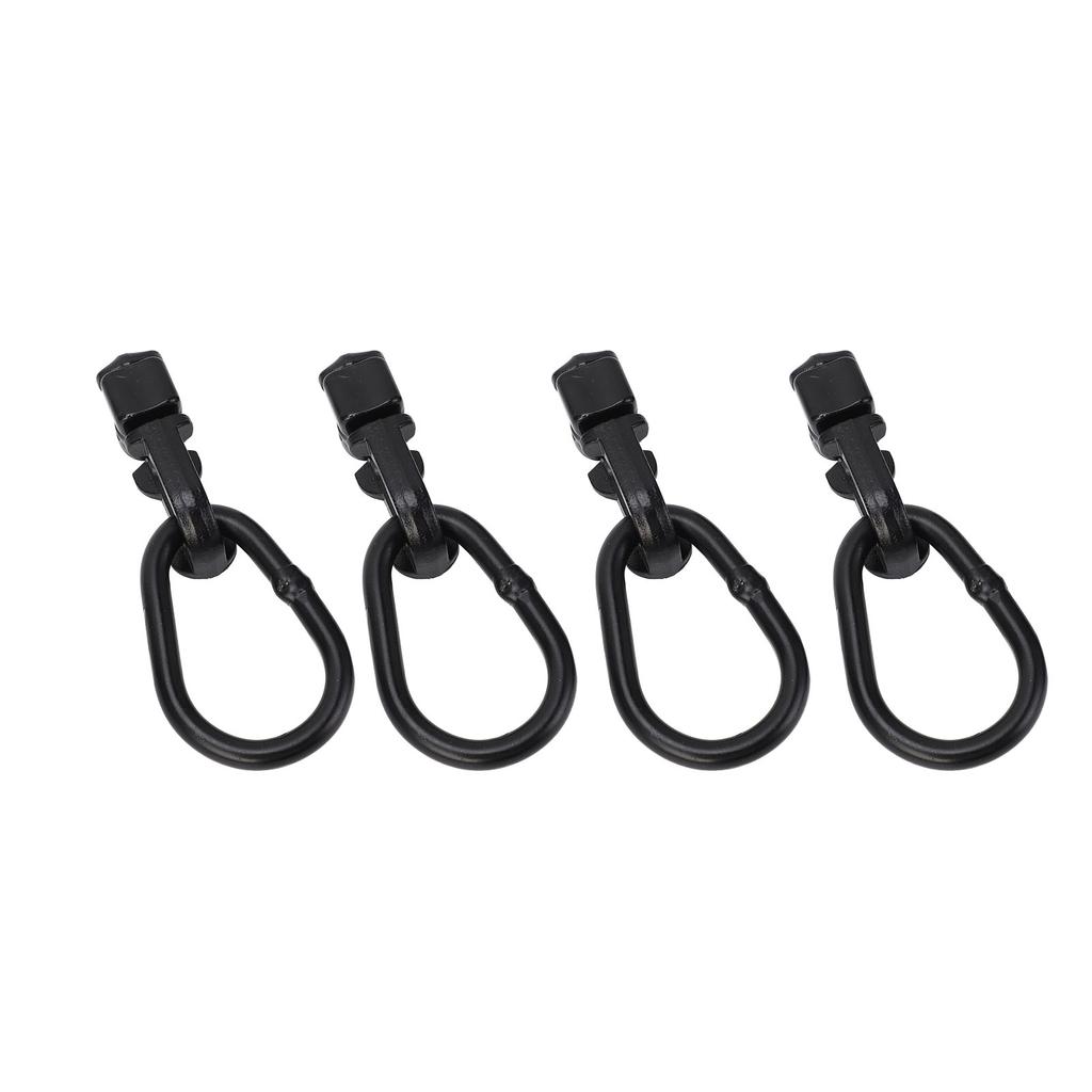 4 Peças L Track Encaixe de Amarração com Pino Duplo Aço Carbono Controle Seguro de Carga para Caçamba de Caminhão Trailer Pickup RV ATV Preto