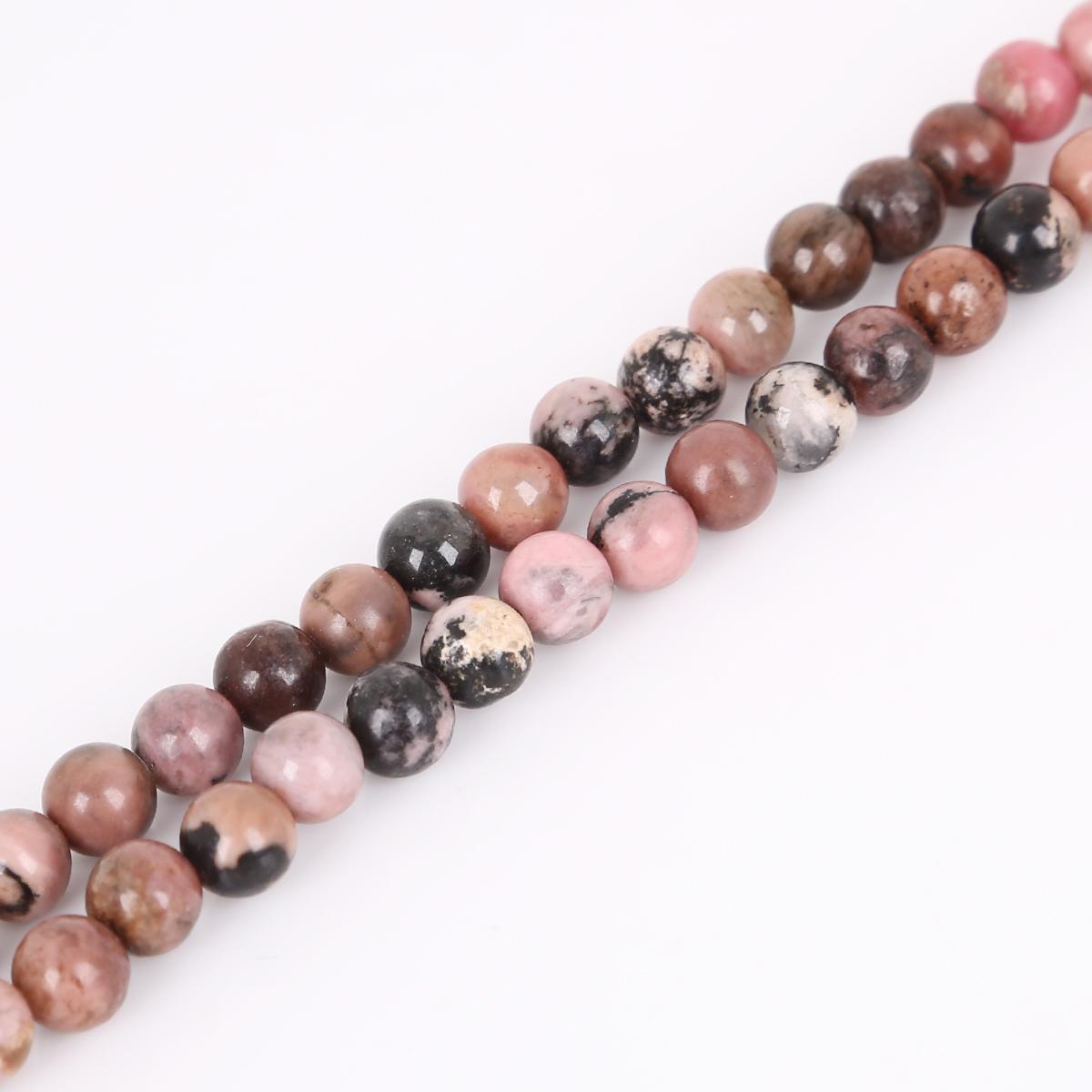 

4-12 мм/32-93 шт. Натуральные круглые черные полосатые бусины из камня родохрозит для самостоятельного изготовления ювелирных изделий 6mm 62pcs