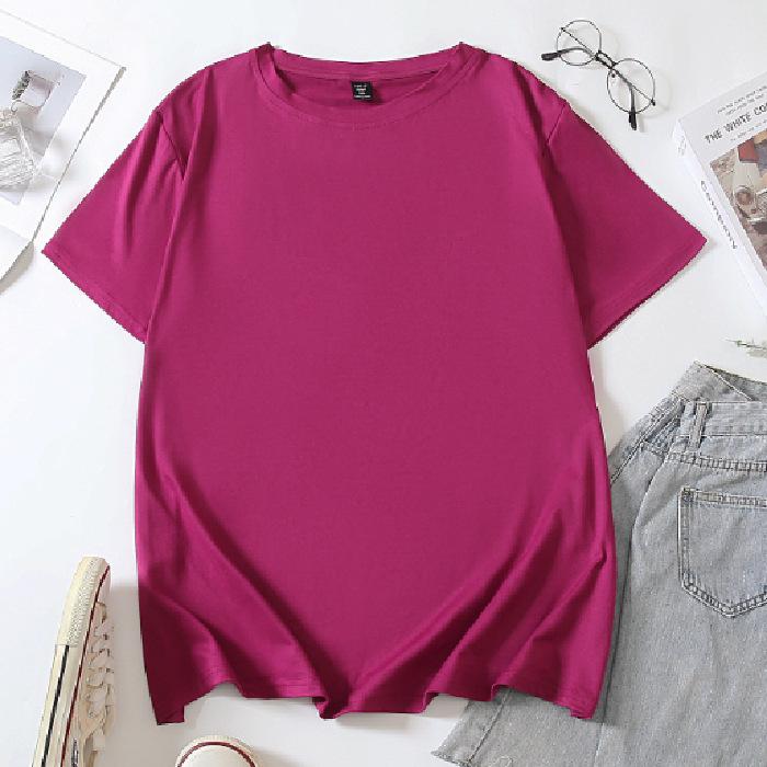 

Women s Summer Raglan Sleeve Short Sleeve Plain Round Neck Plus Size T-shirt - 23 Solid Colors Available 2XL