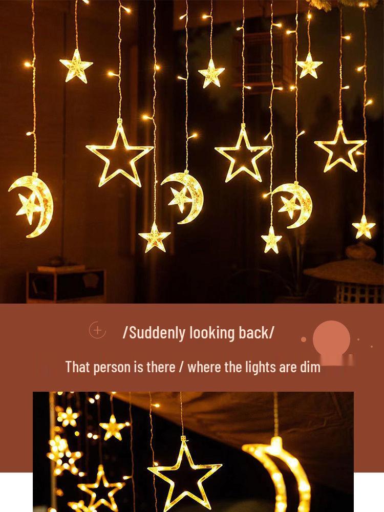 Sternenklare LED Lichterkette - Mond- und Sternzimmerdekoration