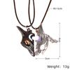 2KS Starožitný postříbřený náhrdelník pro páry Vintage styl League of Legends Periferní ovce a vlk přívěsek šperky