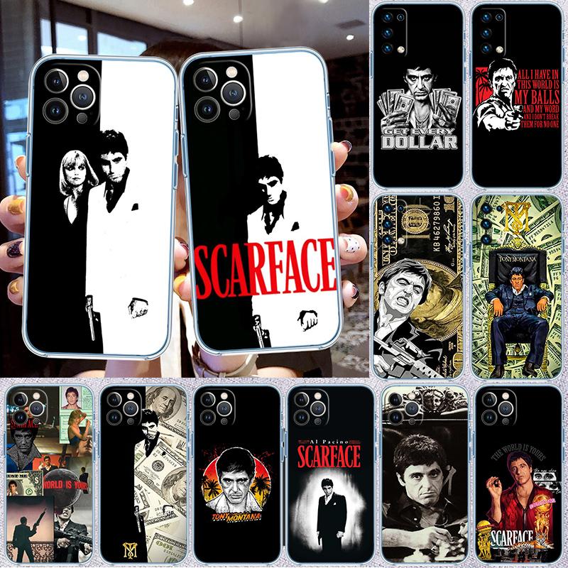 RP61 S-Scarfaces Transparent Phone Case for Samsung Galaxy A04 A04S A14 A23 A34 A54 M23 M33 M52 M53