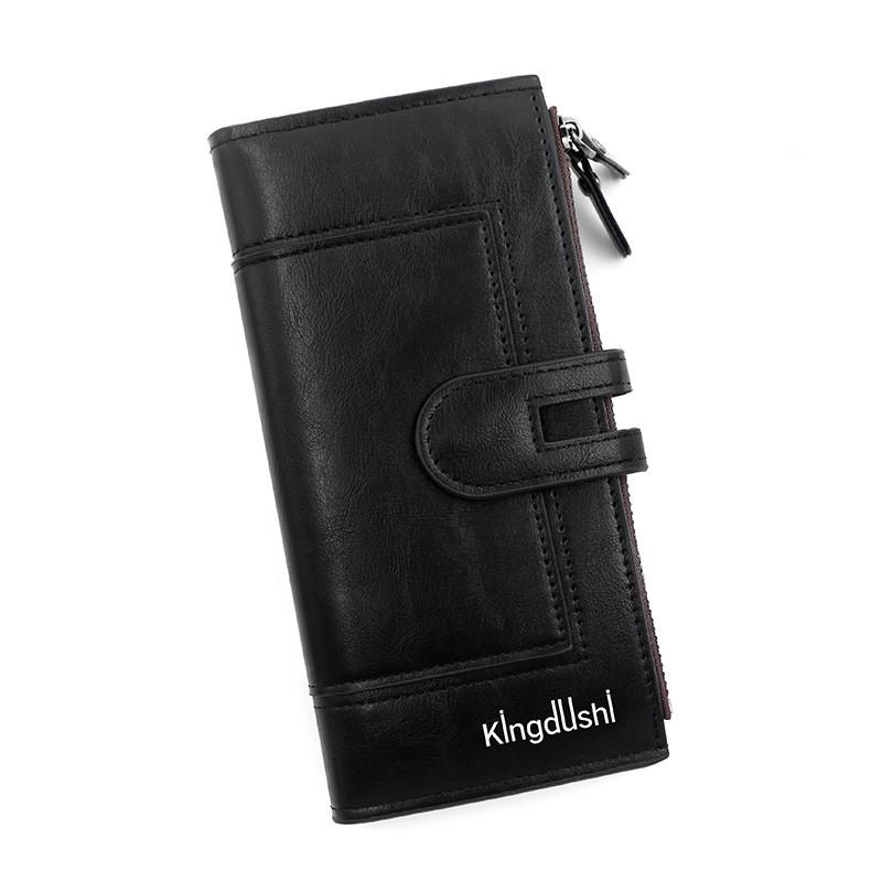 Minimalist Pu Leather Long Wallet With Magnetic Closure And Multiple Card Slots For Daily Use