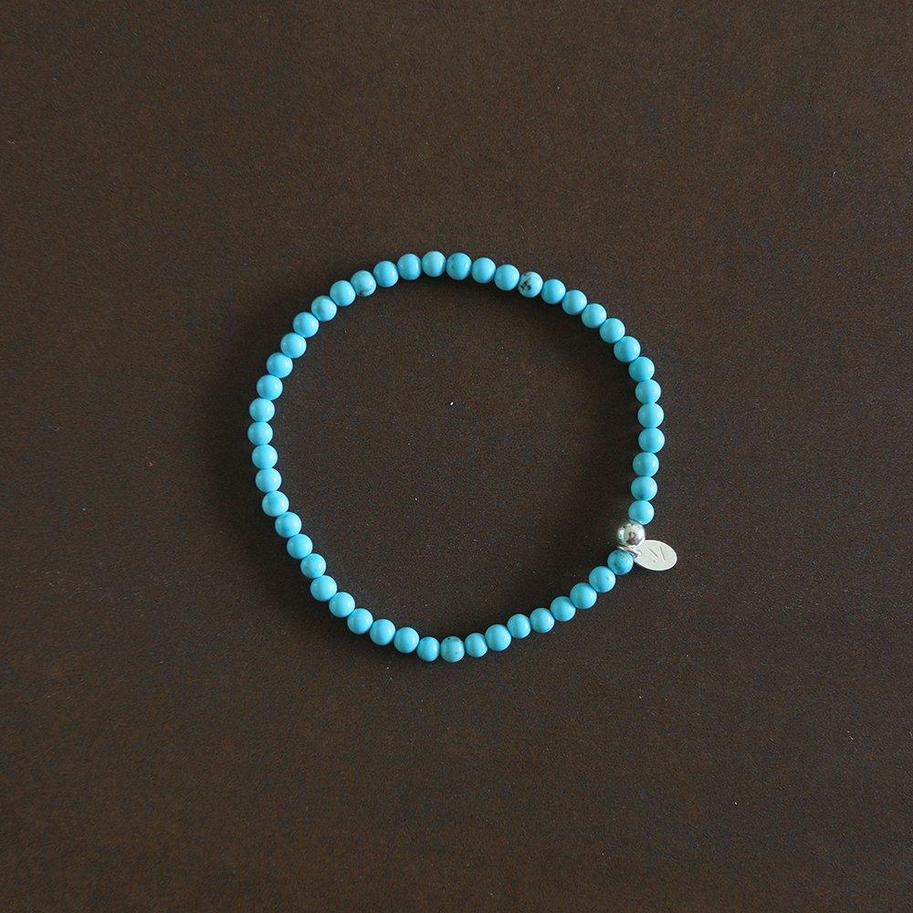 [Headquarters genuine product / Silk pouch shopping bag included] Silver 925 blue turquoise bracelet 3.5mm