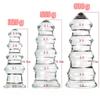 Extra Large Anal Plug Qversized 810g 17*6.5cm 3pcs/lot Glass Pagoda Shape Adult Sex Toys for Girls Gay Women's Masturbators SM BDSM