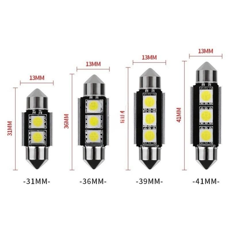 10 Pcs 31/36/39/41MM Car Dome Light 12V White Light Reading Lighting Bulbs 300LM Car Interior Lights Vehicle Lighting