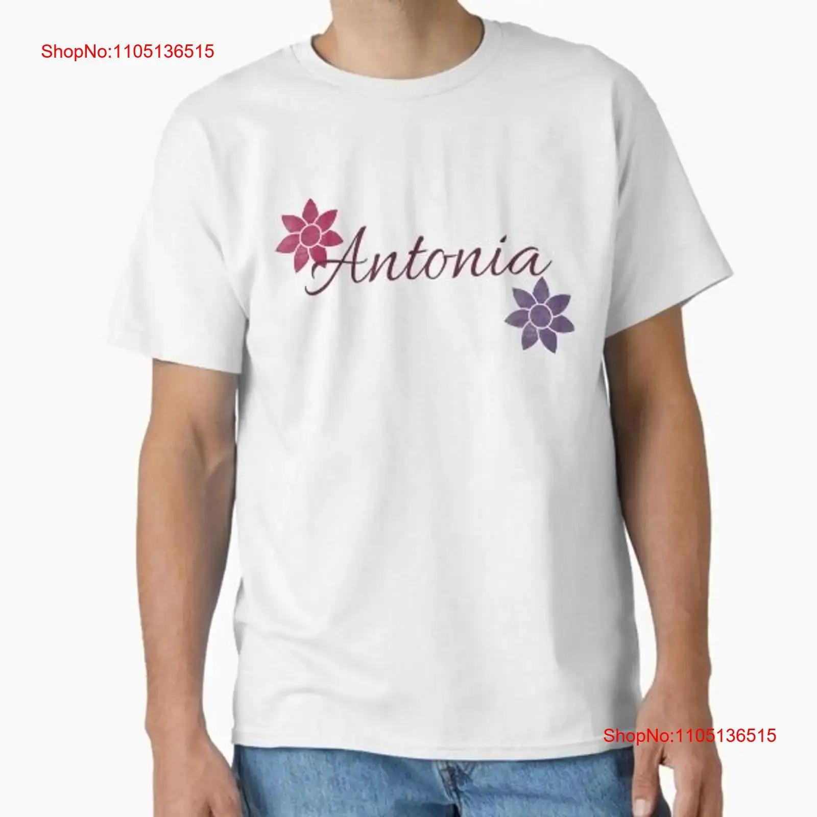 

Antonia Floral Name Calligraphy Design Classi T Shirt Made in US AUS Size S 2XL vintage Washed streetwear homme Slightly Unisex 5XL різнокольоровий