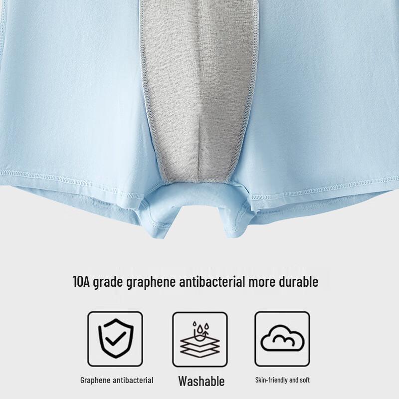 MIIOW Men's Teen Pure Cotton 10A Antibacterial Boxer Briefs 4-Pack