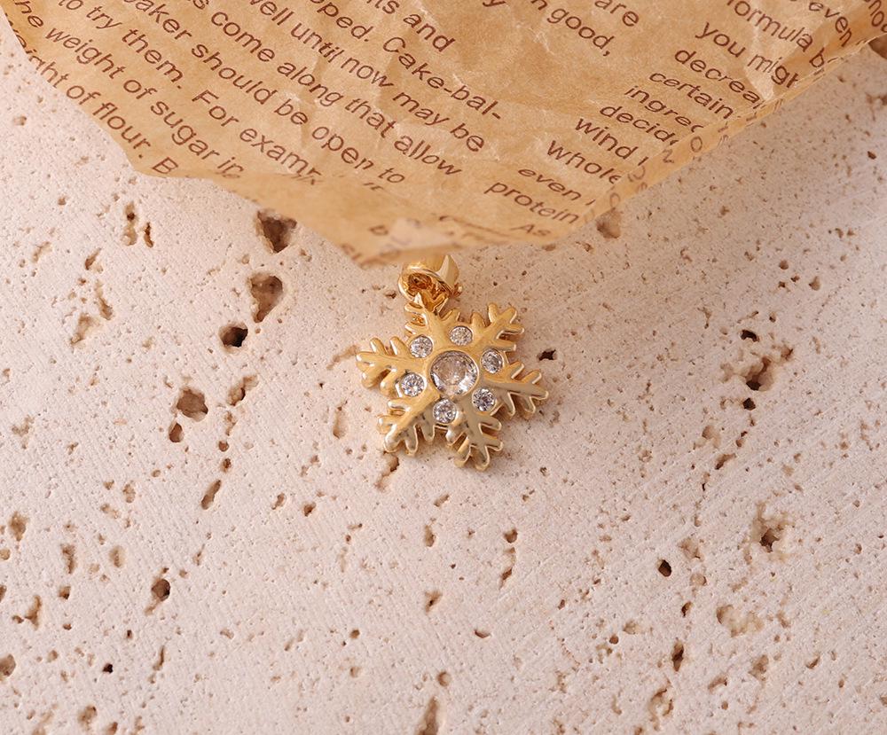 Christmas Two-Tone Snowflake Rhinestone Pendant for DIY Jewelry (Necklaces, Bracelets, Phones)