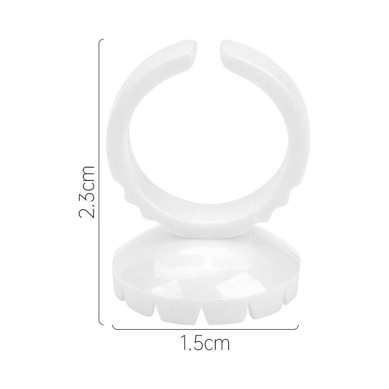 Heart-Shaped Eyelash Glue Ring Cups, 100-Pack - Eyelash Grafting & Embroidery Tools