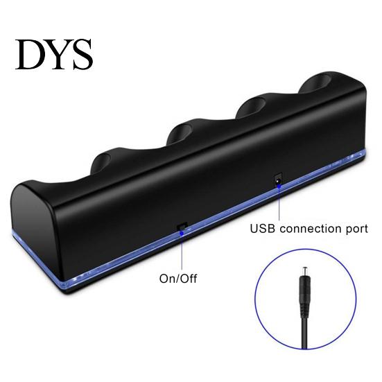 4 Ports Game Console Controller Charging Dock Station for Nintendo Wii U/Wii