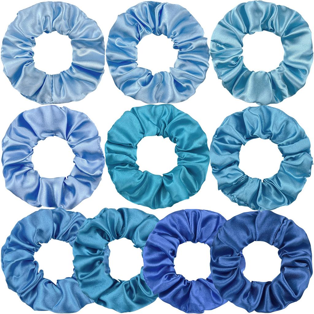 Seidensatin Scrunchies Damen Einfarbig Haargummi Elegant Pferdeschwanzhalter Gummiband Elastisches Haarband Haaraccessoires