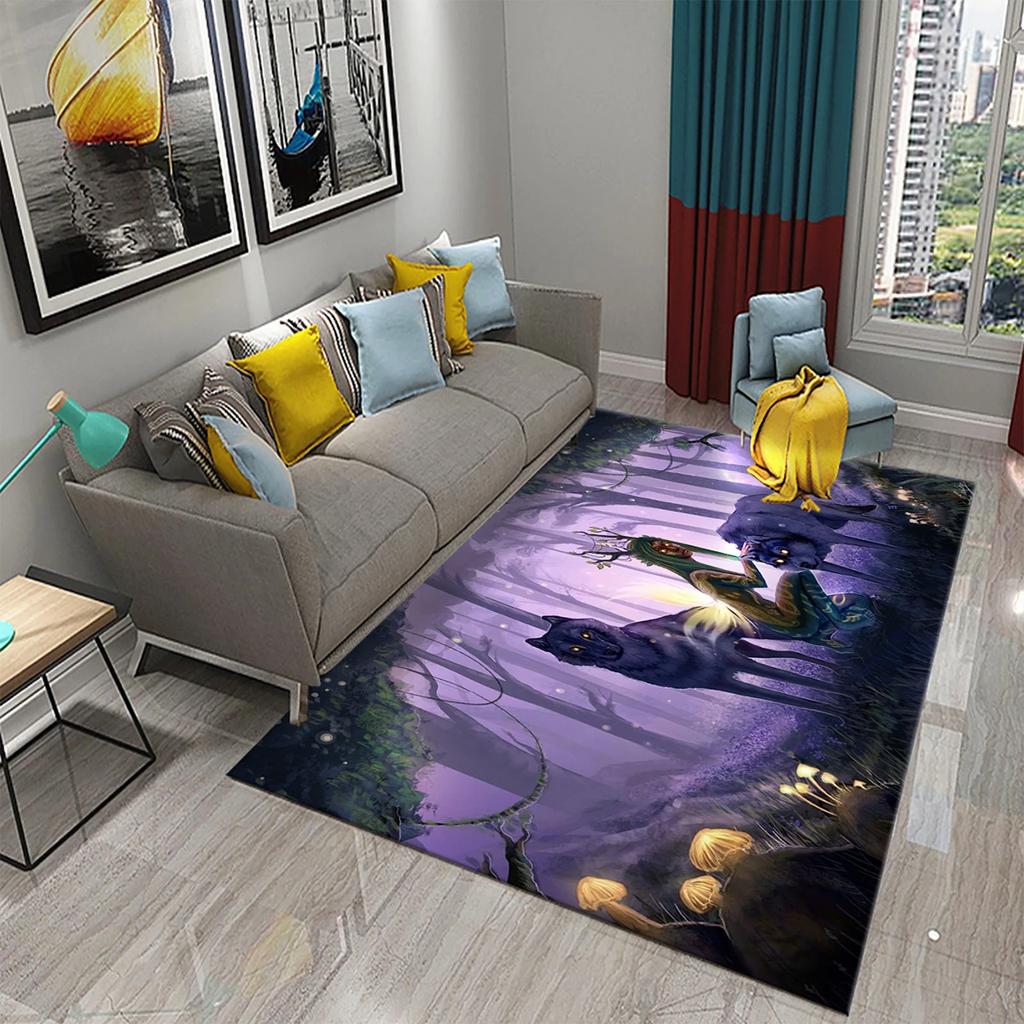 3D Forest Magical Creature Carpet for Home Decor Carpet Living Room Kids Bedroom Doormat Floor Mat Carpet Bathroom Anti Slip Rug