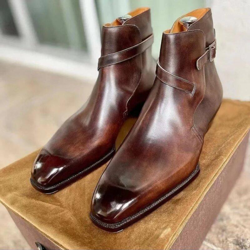 Fashion Men Classic Ankle Boots PU Casual Business Versatile High Quality Chelsea Boots Banquet Party Boots Size 38-48 Men Boots