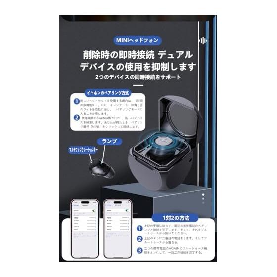 Bluetooth-Headset, Einzelner kabelloser Ohrhörer, Bluetooth 5.4 Hi-Fi-Klangqualitätsverbesserung, Bluetooth-Headset, Anrufe, Eingebautes Mikrofon,