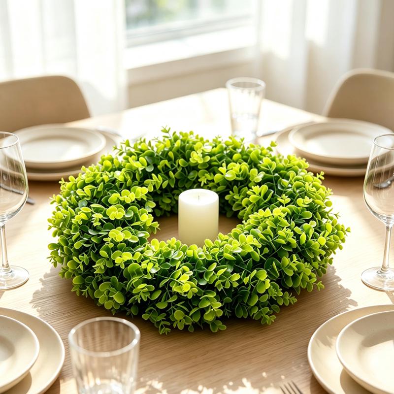 Eucalyptus Green Leaves Wreath - Spring/Summer Door & Window Hanging Decoration