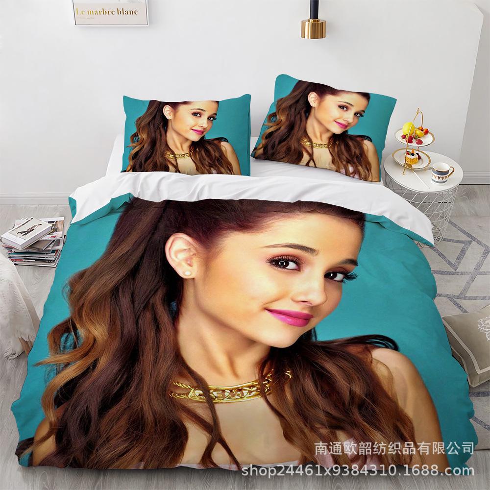 Three-Piece 3D Digital Printing Arianagrande Quilt Cover Home Textile Four-Piece Set