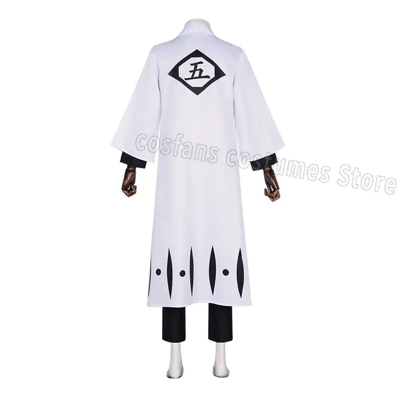 Dood Aizen Sousuke Cosplay Kostuum Pruik Bleach Cosplay Duizendjarige Bloedoorlog Gotei 13 Team 5 Kapitein Gewaad Kimono Outfits Custo M white