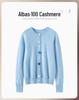 Women's 100% Pure Cashmere Loose Knit Round Neck Sweater Cardigan Top