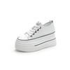 8 Inner Height Increase Casual Women's Shoes Autumn New Small Muffin Platform White Shoes Leather Small Size Board Shoes