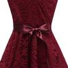 Women Vintage Princess Floral Lace Cocktail V-Neck Party Aline Swing Dress