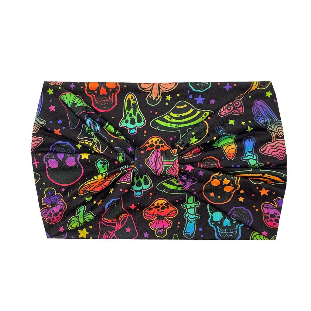 Knot Headband, Color Blocked Pattern Printed Sports Headband, Fashionable Polka Dot Wide Edge Elastic Headband