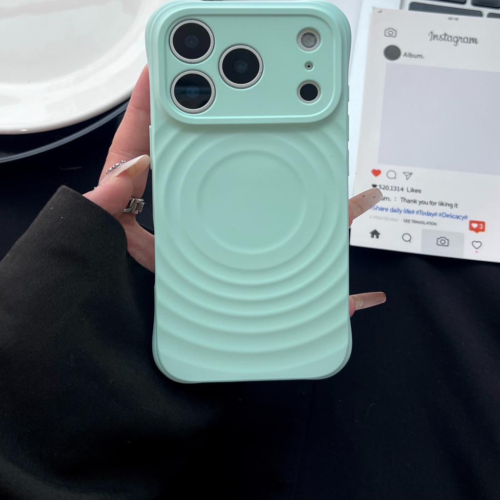 For Magsafe Water Ripple Soft Case for iPhone 17 Pro Max Air Magnetic Candy Solid Color Bumper Shockproof Cover for iPhone 17Pro