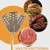 Creative Hot Meat Patty Spatula, Stainless Steel Slotted Burger With Wood Handle, Smashed Burger Press Scraper Tool For Griddle, BBQ