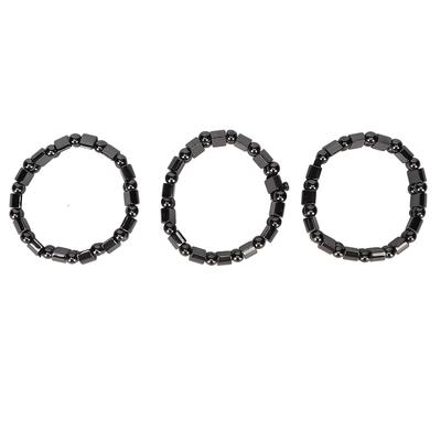 3pcs Fashionable Elegant Bead Magnet Bracelet Men Women Fatigue Relief Magnetic Weight Loss