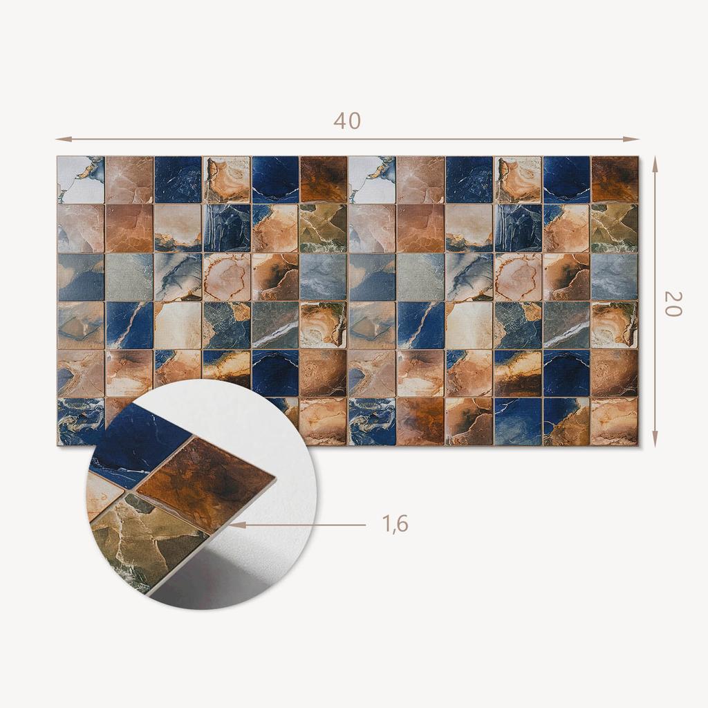 Komplet Kafelków Pcv Z Dekorem Do Kuchni Lub Łazienki Mozaika Z Kamiennymi Wzorami 10X40X20 Cm