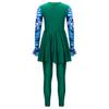 Kids Girls Two Piece Swimsuit Set Long Sleeve Floral Print Short Dress with Pants Rash Guard for Pool Beach Summer Swim