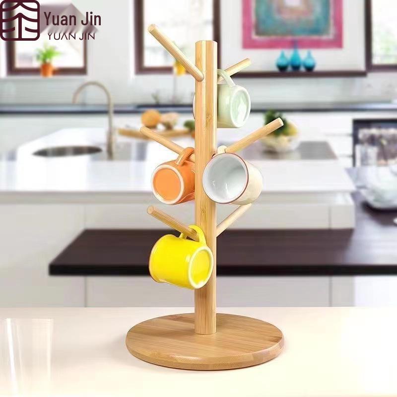 Bamboo Draining Mug & Cup Holder Tea Rack